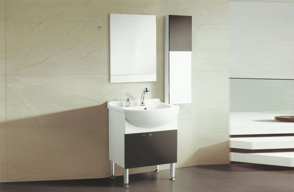 实木浴室柜落地 卫生间柜 整体卫浴组合 浴室台盆 洗手间柜650mm VS-0847