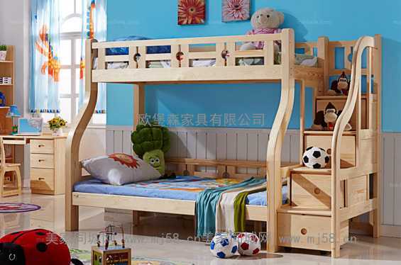【青春城堡】中式风格 1.2米实木床 双层儿童床 板条床 QCKJ-SM-C616S-12C-1