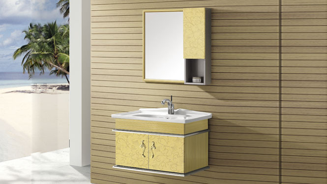 简约不锈钢浴室柜组合挂墙式洗脸洗手盆柜卫浴柜T-9411 800mm