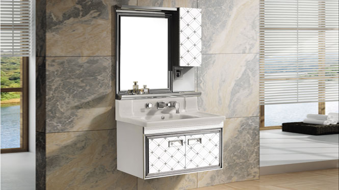 不锈钢浴室柜挂墙式卫浴柜洗脸盆柜组合T-9572 800mm