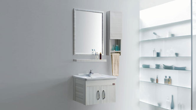 小户型浴室柜组合 卫浴太空铝洗脸盆柜 洗手盆柜 洗面台盆柜组合GD-9602C  600mm