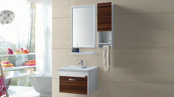 浴室柜组合卫生间洗手洗脸台面盆柜组合太空铝卫浴柜GD-9605  600mm