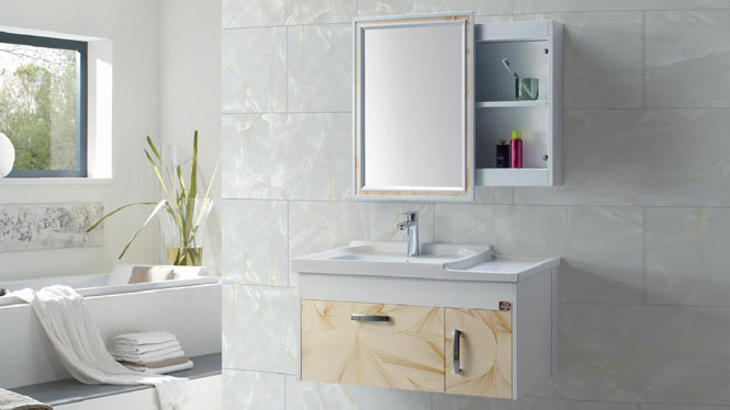 太空铝浴室柜组合 正品卫浴柜洗脸盆柜洗手盆柜 挂墙式GD-9607 900mm