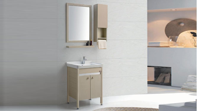 太空铝落地浴室柜现代简约浴室柜组合卫浴柜GD-9610   615mm