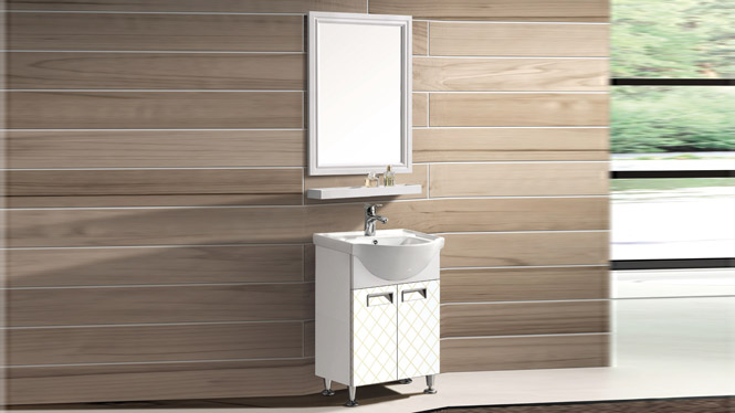 浴室柜组合落地洗手洗脸台面盆置物柜卫生间镜柜太空铝合金T-9724  480mm