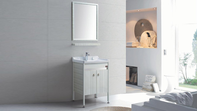 卫浴柜洗脸盆组合 太空铝浴室柜 铝合金洗手盆柜GD-9622  610mm
