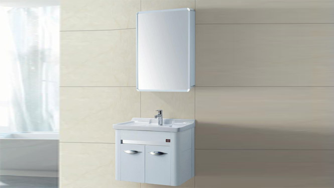 太空铝挂墙式洗脸盆柜组合 卫生间卫浴柜洗手盆柜组合GD-9624D   700mm