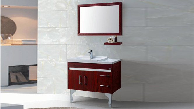 洗手洗脸盆柜 现代简约浴室柜组合卫浴柜 太空铝落地浴室柜GD-9625B  910mm