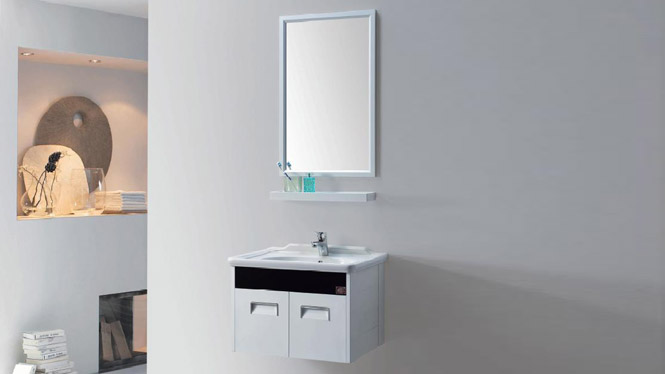 钛镁铝浴室柜组合 挂墙式太空铝合金卫浴柜 洗手盆洗脸台盆柜GD-9602  600mm