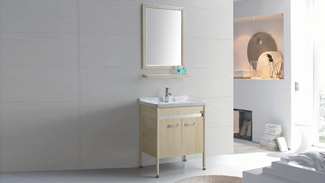 太空铝落地浴室柜 现代简约浴室柜组合 卫浴柜洗脸盆柜GD-9630  710mm