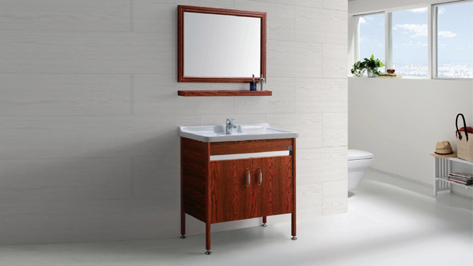 落地浴室柜 洗手洗脸台盆柜 防水防锈太空铝洗衣浴室盆柜GD-9631 810mm