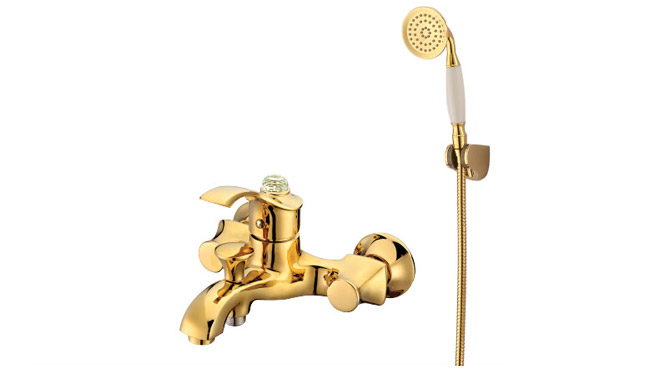 金色浴缸龙头 浴室简易淋浴花洒全铜水龙头 DP31004A