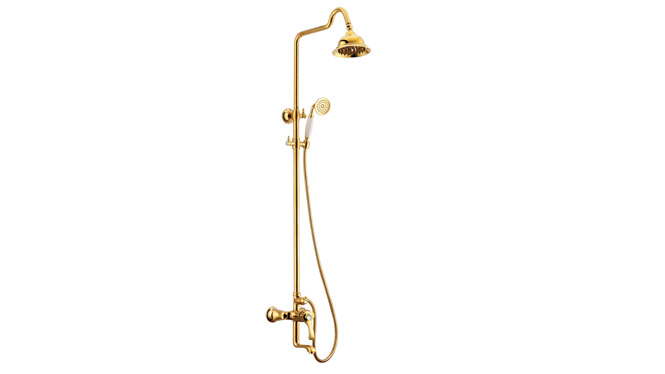 金色多功能淋浴水龙头 浴室全铜手持花洒淋浴套装 DP31007A