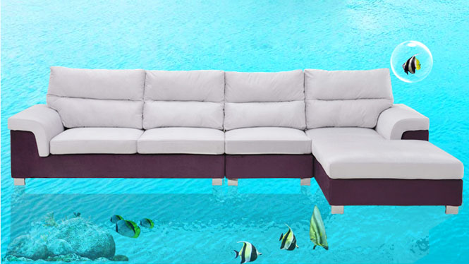 现代简约大小户型布艺沙发可拆洗 时尚客厅转角布沙发组合