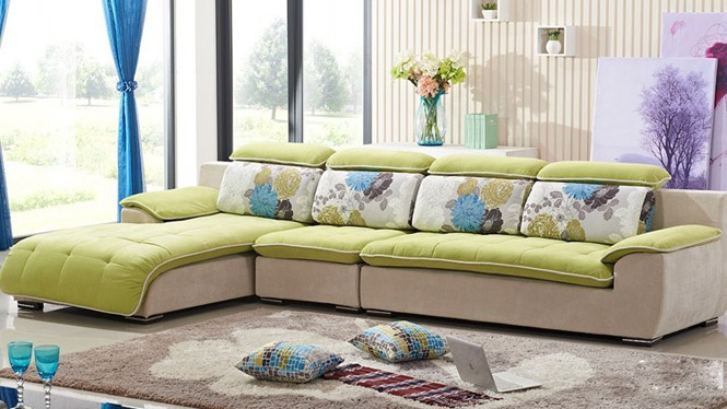 布艺沙发中小户型客厅布沙发现代简约三人位沙发 可拆洗家具