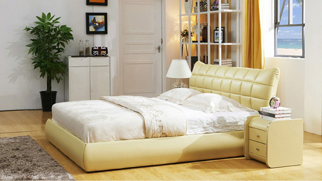 真皮软床1.8米储物双人床皮艺婚床现代简约 真皮床