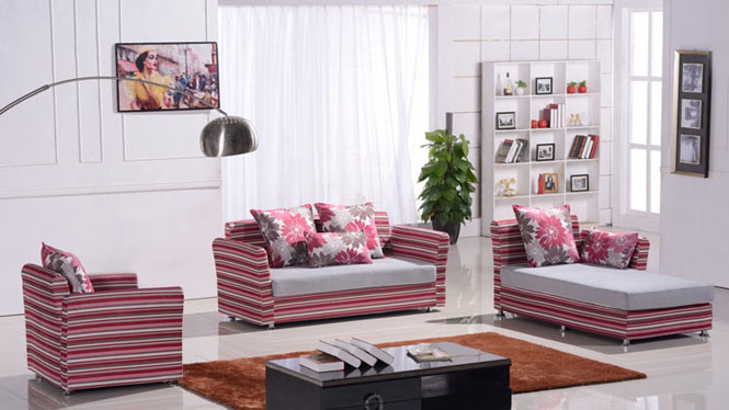 沙发 布艺沙发组合 简约现代转角大小户型客厅家具 可拆洗布沙发 8010