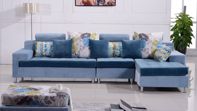 沙发 布艺沙发 组合沙发 现代简约小户型客厅转角沙发家具 布沙发 8003b