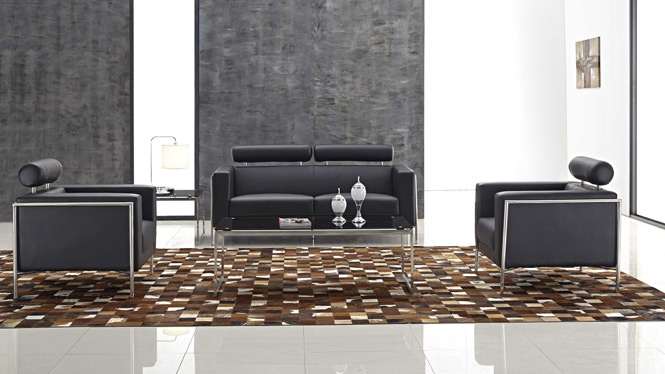 真皮沙发客厅沙发头层牛皮 皮艺沙发组合 现代风格皮沙发