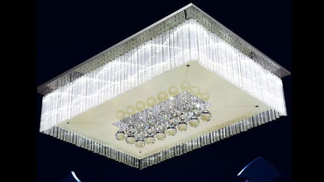 长方形水晶灯 客厅灯 现代led吸顶灯 卧室餐厅灯 8004