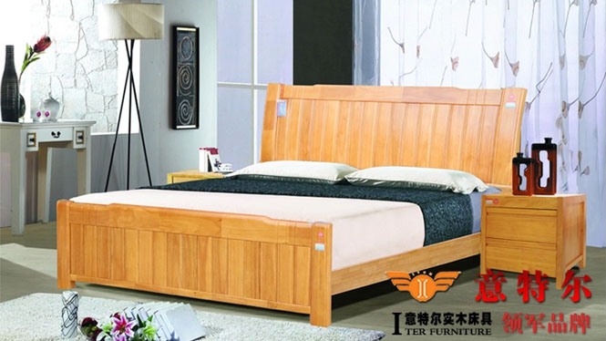 全实木床双人床1.8米 1.5米单人床1.35米儿童床 6835