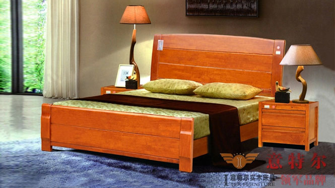 全实木现代中式 简约实木1.5米单人床1.8米双人床特价 6837