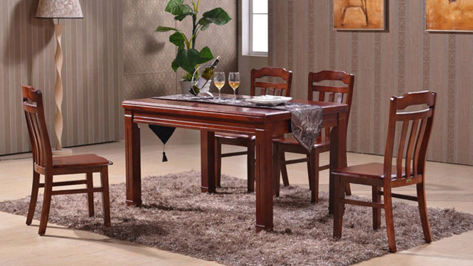 家用实木餐桌椅组合 桌子 餐厅桌椅实木家具可定制123# 135*85*76