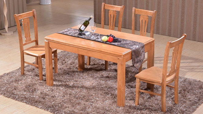 家用实木餐桌椅组合 桌子 餐厅桌椅实木家具可定制125# 135*85*76