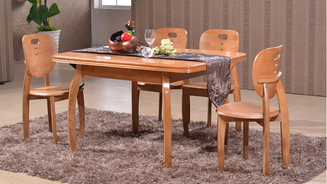 家用实木餐桌椅组合 桌子 餐厅桌椅实木家具可定制205# 135*85*76