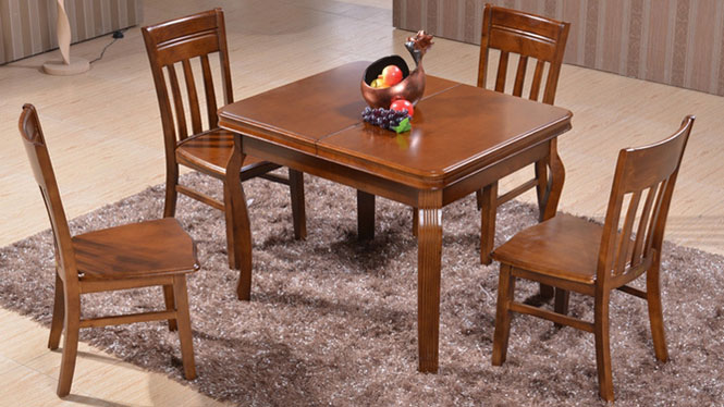 家用实木餐桌椅组合 桌子 餐厅桌椅实木家具可定制206# 135*85*76