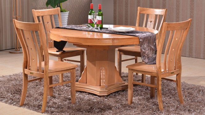 家用实木餐桌椅组合 桌子 餐厅桌椅实木家具可定制808# 126*90*76
