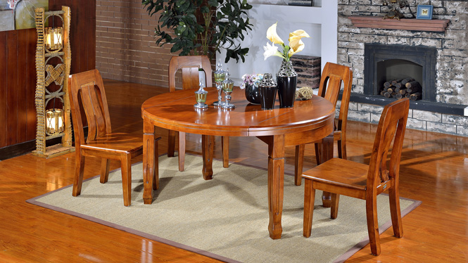 家用实木餐桌椅组合 桌子 餐厅桌椅实木家具可定制1003# 150*90*76
