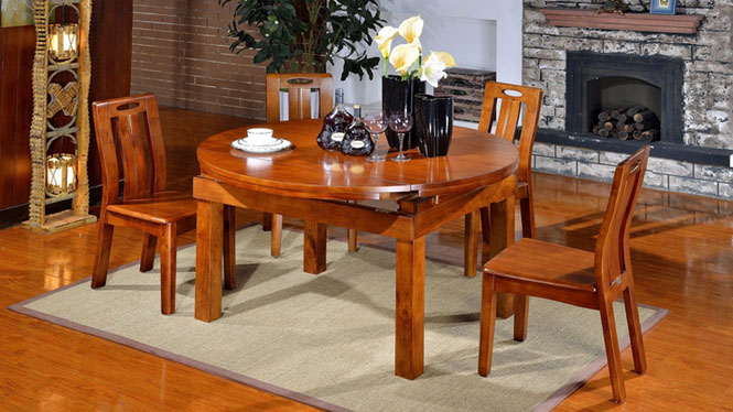 家用实木餐桌椅组合 桌子 餐厅桌椅实木家具可定制1009# 135*85*76