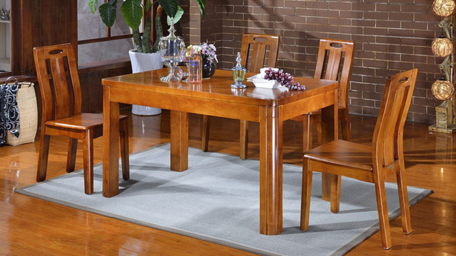 家用实木餐桌椅组合 桌子 餐厅桌椅实木家具可定制1014# 135*85*76