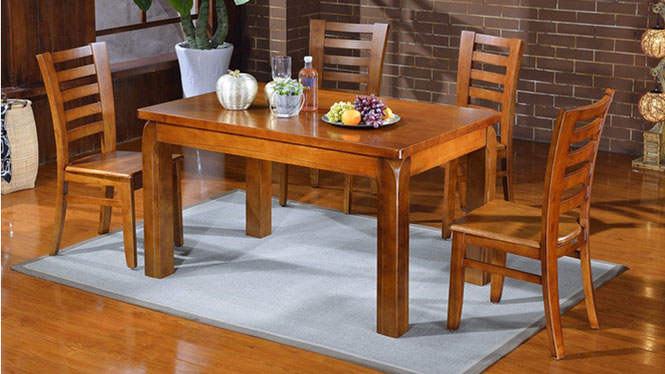 家用实木餐桌椅组合 桌子 餐厅桌椅实木家具可定制1012# 135*85*76