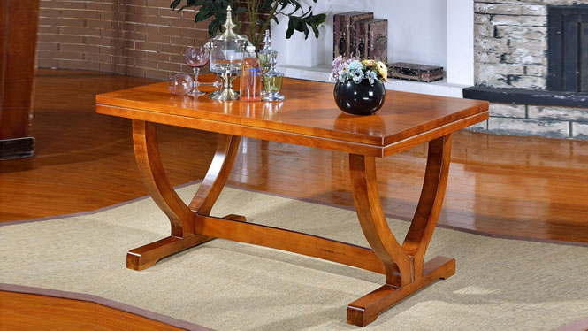 家用实木餐桌椅组合 桌子 餐厅桌椅实木家具可定制1515# 150*90*76