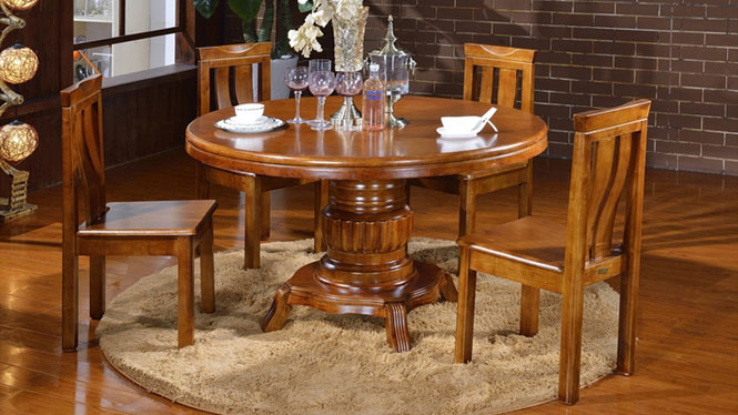 家用实木餐桌椅组合 桌子 餐厅桌椅实木家具可定制1516# 150*90*76