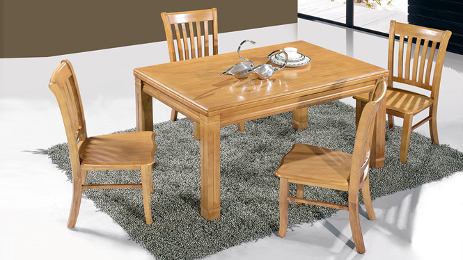 家用实木餐桌椅组合 桌子 餐厅桌椅实木家具可定制164# 150*90*76