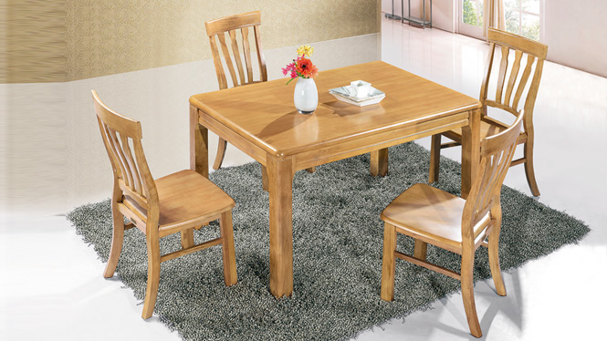 家用实木餐桌椅组合 桌子 餐厅桌椅实木家具可定制166# 150*90*76