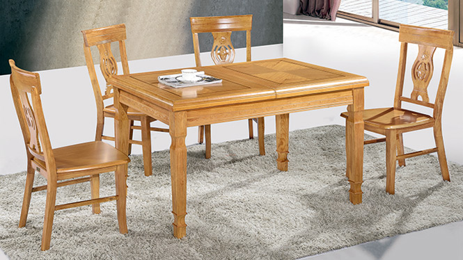 家用实木餐桌椅组合 桌子 餐厅桌椅实木家具可定制248# 150*90*76