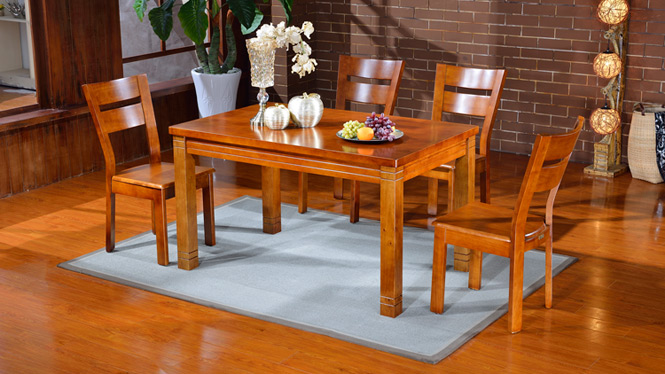 家用实木餐桌椅组合 桌子 餐厅桌椅实木家具可定制1001# 135*85*76