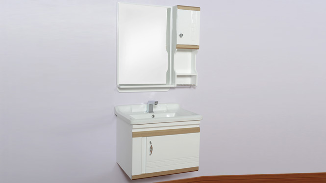 PVC挂墙浴室柜组合浴室整体浴柜一体陶瓷面盆浴室镜柜收纳卫浴 600mm 2005