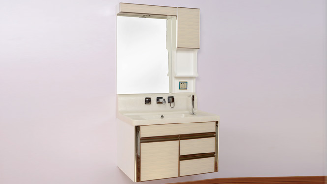PVC浴室柜组合挂墙式卫浴柜简约欧式玉石盆洗手台洗脸面盆柜800mm A14