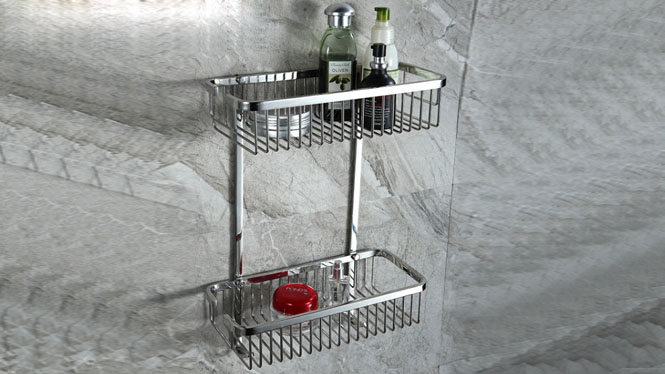 304不锈钢厨房置物架单双层卫浴挂架高品质居家用LJ51043