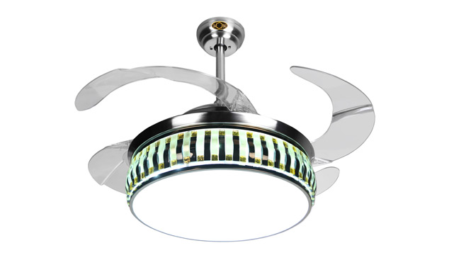 欧式仿古LED隐形吊扇灯 简约时尚餐厅隐形扇电扇灯客厅现代风扇灯DBYXS-001B