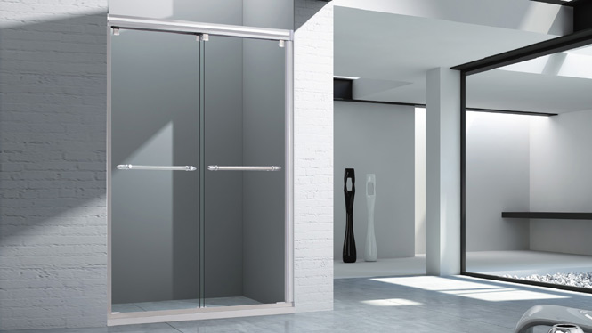 一字型淋浴房隔断 简易洗浴房屏风 不锈钢钢化玻璃浴室1702