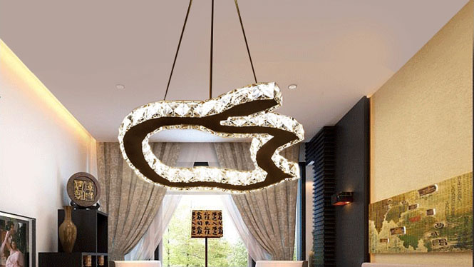 简约现代LED吊灯客厅餐厅卧室书房创意灯饰灯具不锈钢异形灯苹果B7502