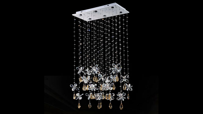 奢华大气led遥控埃及K9水晶灯长方形家庭装修卧室餐厅吊线灯M9134