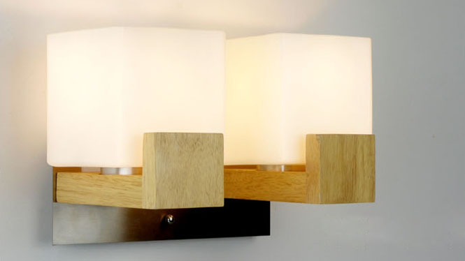 现代简约实木壁灯装饰壁灯创意壁灯卧室灯床头灯过道玻璃壁灯装饰灯BW-902