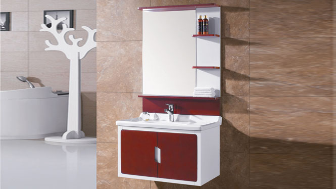 浴室柜组合挂墙式PVC卫浴柜简约欧式洗手台洗脸面盆柜830mm 8270